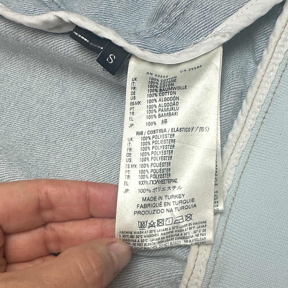 Diesel Light Blue Denim Bomber Jacket with White Heart Print Size S - Picture 9 of 10